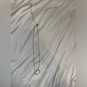 White & Silver Kendra Scott Adjustable Elisa Pendant